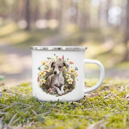 #05 Creative Coffee Cup Dog Printed Enamel Mug Camping Handle Mug Gifts for Dog Lovers - Trendypet's Zone