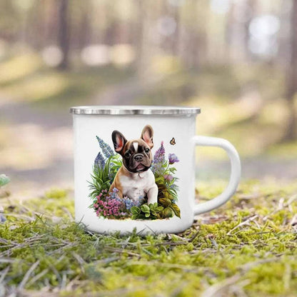 #09 Creative Coffee Cup Dog Printed Enamel Mug Camping Handle Mug Gifts for Dog Lovers - Trendypet's Zone