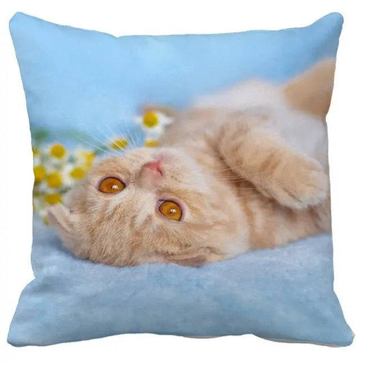 #15 Cushion Cover Cute Pet Cat Pillowcase Sofa Living Room Home Decor Pillowcase - Trendypet's Zone