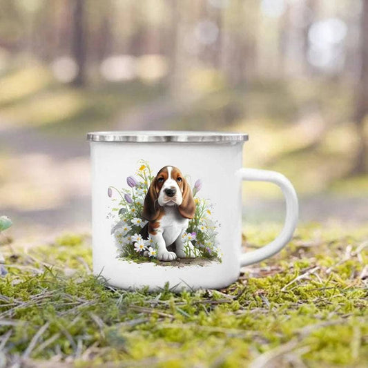 #15 Creative Coffee Cup Dog Printed Enamel Mug Camping Handle Mug Gifts for Dog Lovers - Trendypet's Zone