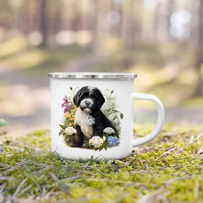 #16 Creative Coffee Cup Dog Printed Enamel Mug Camping Handle Mug Gifts for Dog Lovers - Trendypet's Zone