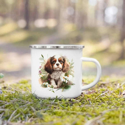 #18 Creative Coffee Cup Dog Printed Enamel Mug Camping Handle Mug Gifts for Dog Lovers - Trendypet's Zone