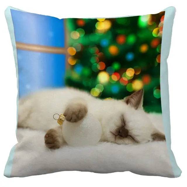 #19 Cushion Cover Cute Pet Cat Pillowcase Sofa Living Room Home Decor Pillowcase - Trendypet's Zone