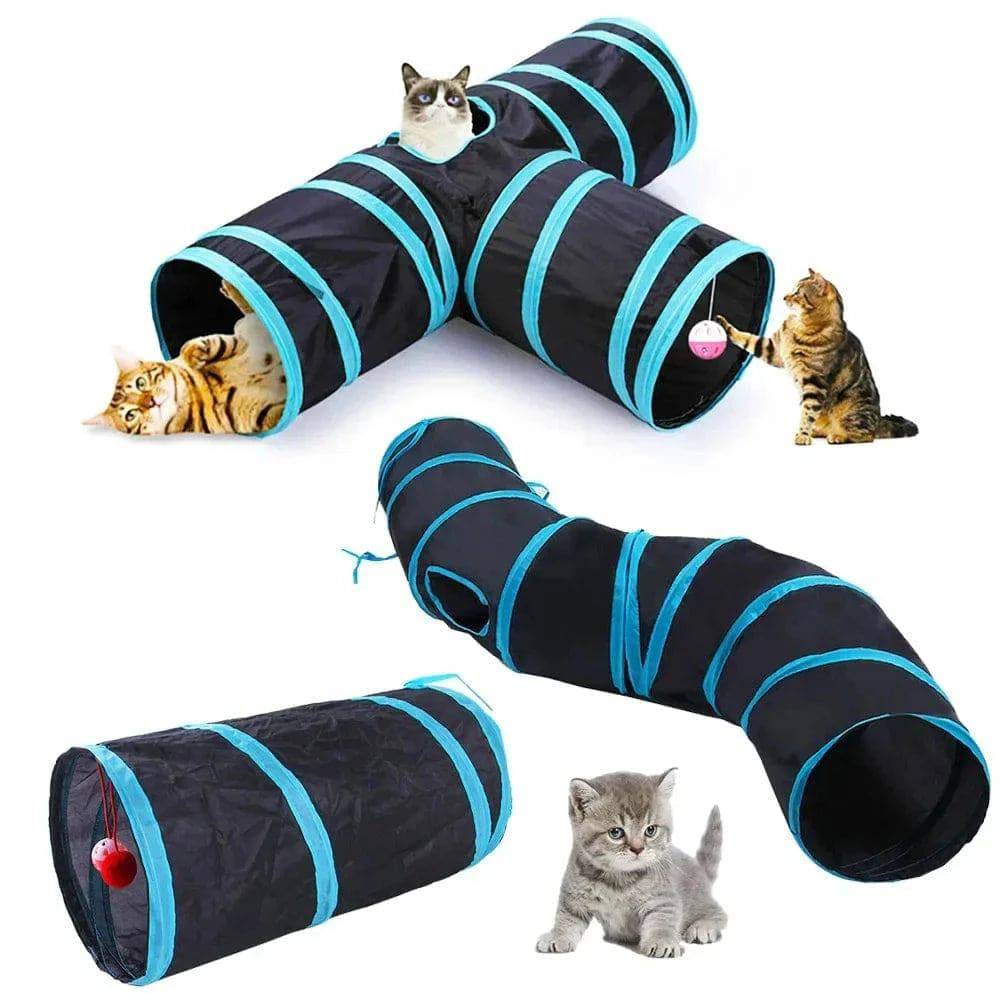 2-Way Type Tunnel Collapsible Cat Kitten Play Interactive Toy Maze TRENDYPET'S ZONE