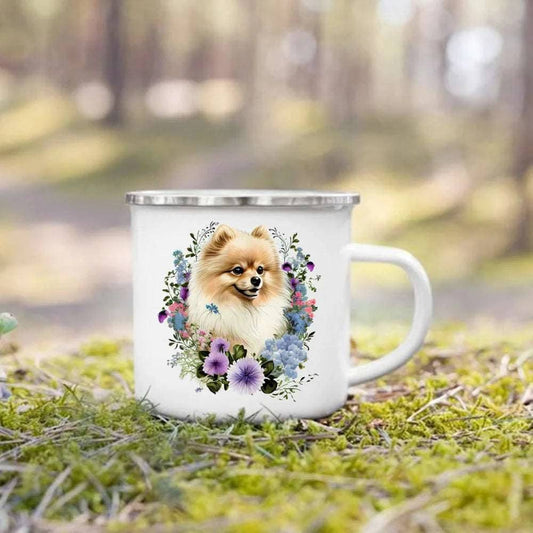 #20 Creative Coffee Cup Dog Printed Enamel Mug Camping Handle Mug Gifts for Dog Lovers - Trendypet's Zone