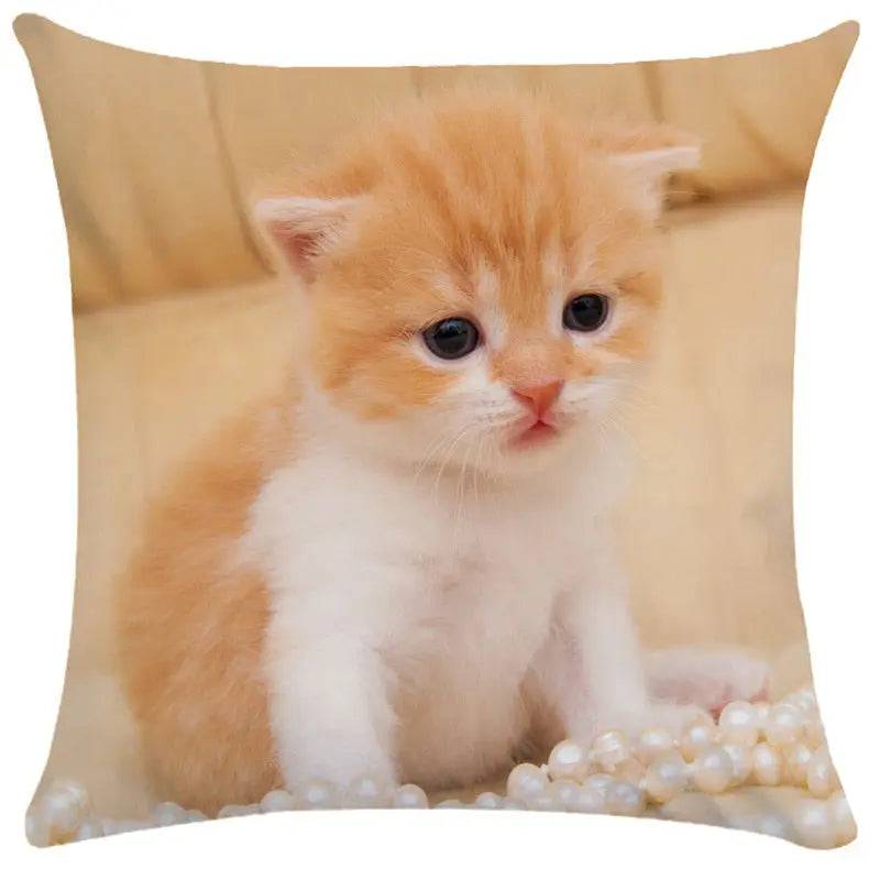 #22 Cushion Cover Cute Pet Cat Pillowcase Sofa Living Room Home Decor Pillowcase - Trendypet's Zone