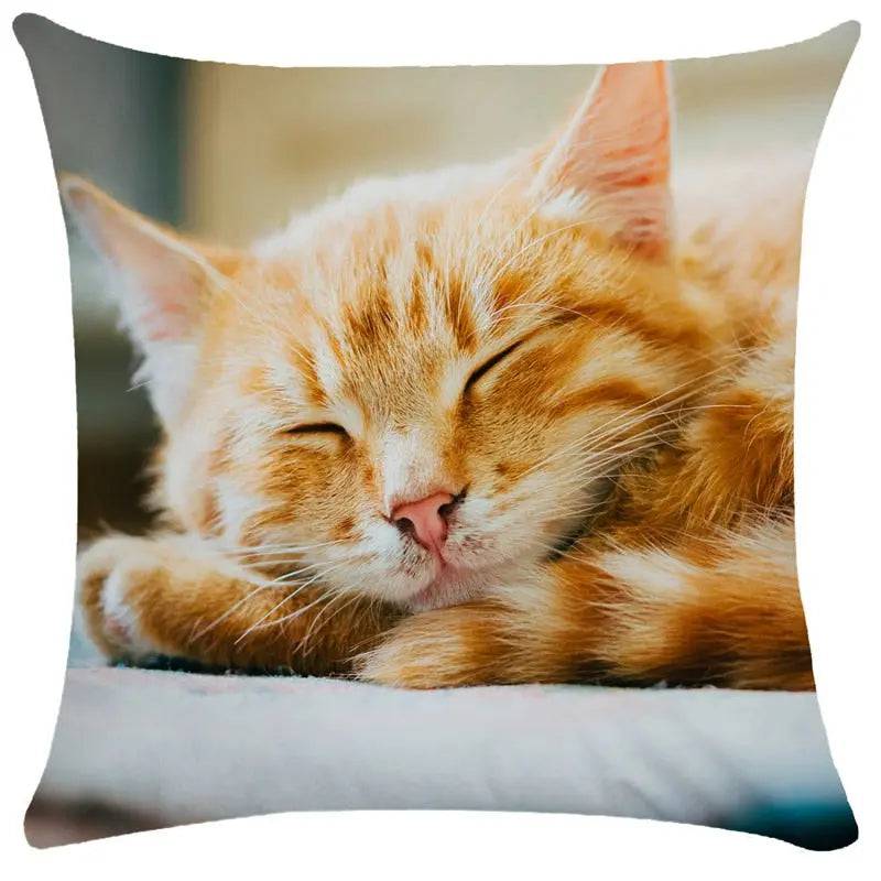 #24 Cushion Cover Cute Pet Cat Pillowcase Sofa Living Room Home Decor Pillowcase - Trendypet's Zone