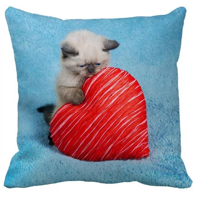 #25 Cushion Cover Cute Pet Cat Pillowcase Sofa Living Room Home Decor Pillowcase - Trendypet's Zone