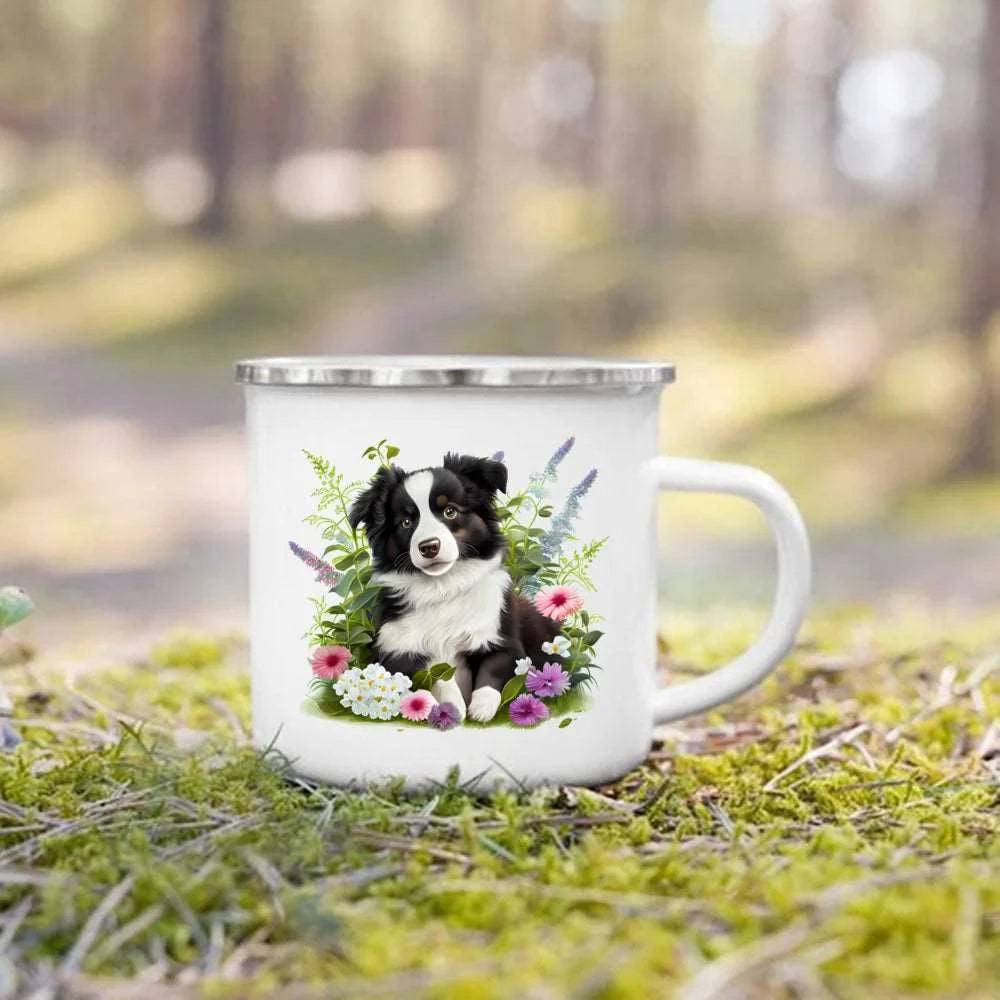 #26 Creative Coffee Cup Dog Printed Enamel Mug Camping Handle Mug Gifts for Dog Lovers - Trendypet's Zone