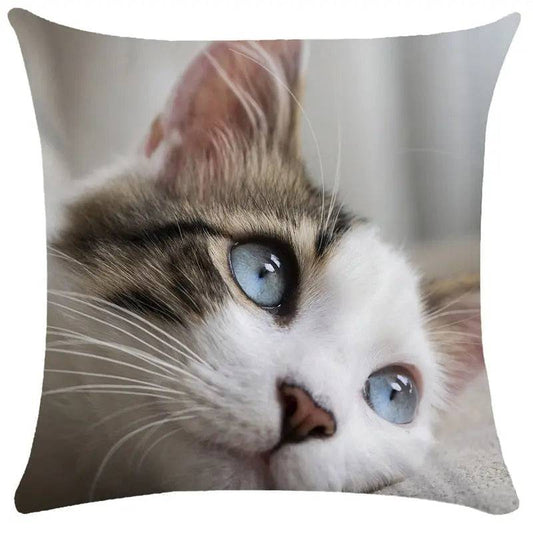 #28 Cushion Cover Cute Pet Cat Pillowcase Sofa Living Room Home Decor Pillowcase - Trendypet's Zone