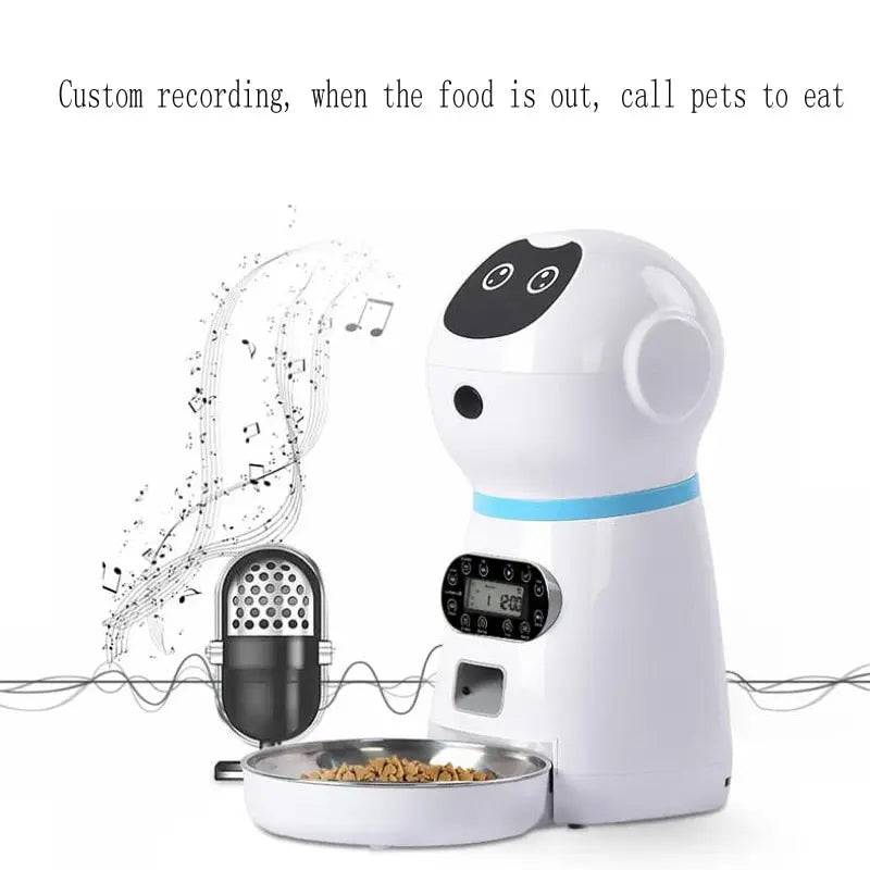 3.5L Robot Feeder Smart Automatic Pet Dog Cat Feeder With Voice Record Stainless Steel Lcd - Trendypet's Zone