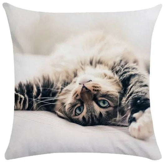 #32 Cushion Cover Cute Pet Cat Pillowcase Sofa Living Room Home Decor Pillowcase - Trendypet's Zone