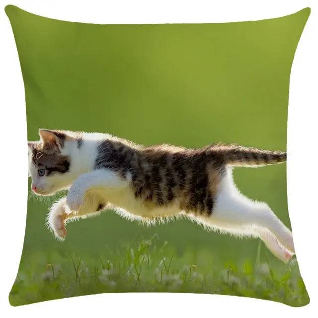 #34 Cushion Cover Cute Pet Cat Pillowcase Sofa Living Room Home Decor Pillowcase - Trendypet's Zone