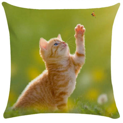 #35 Cushion Cover Cute Pet Cat Pillowcase Sofa Living Room Home Decor Pillowcase - Trendypet's Zone