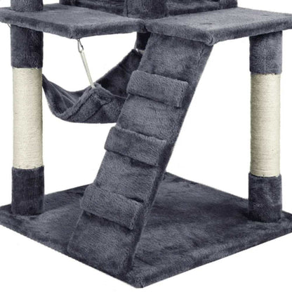 51" Dark Gray Cat Tree with Hammock and Scratching Post Tower House Scratcher TRENDYPET'S ZONE