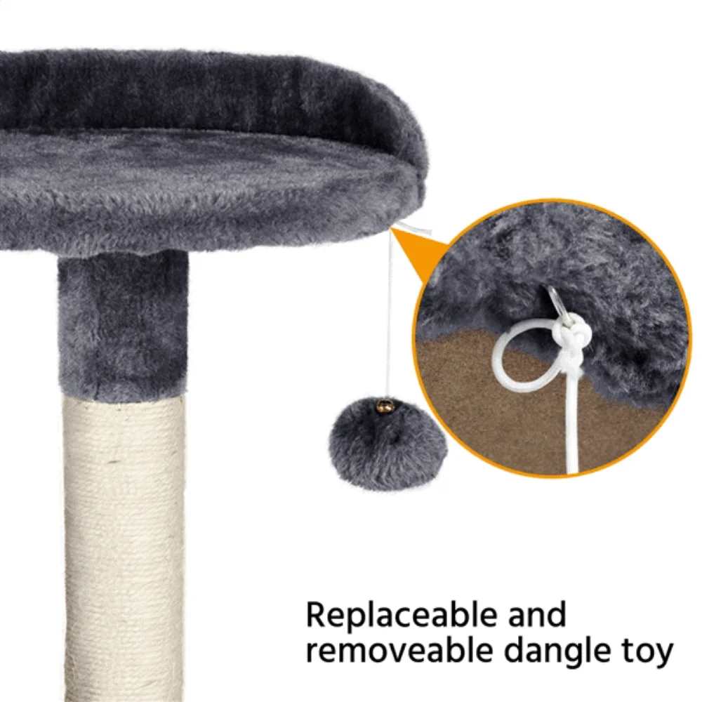 51" Dark Gray Cat Tree with Hammock and Scratching Post Tower House Scratcher TRENDYPET'S ZONE