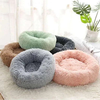 Beige Detachable Dog & Cat Bed With Zipper Round Mat Thicken Plush - Trendypet's Zone