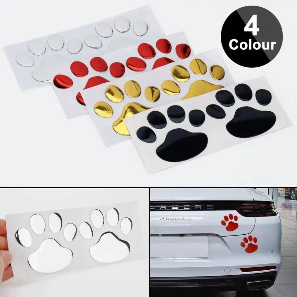 Black 1pair/set 3D Stickers Paw Animal Dog Cat Cool Design Bear Foot Prints Footprint Decal Car Stickers for Auto Motorcycle TRENDYPET'S ZONE