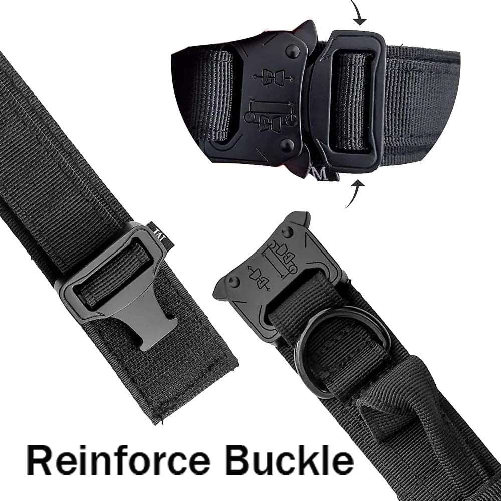 Black Durable Tactical Dog Collar Leash Set Military Pet Collars Heavy Duty For Dogs Training Accessories TRENDYPET'S ZONE