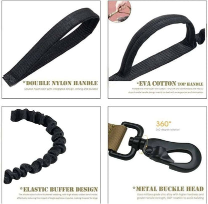 Black Durable Tactical Dog Collar Leash Set Military Pet Collars Heavy Duty For Dogs Training Accessories TRENDYPET'S ZONE