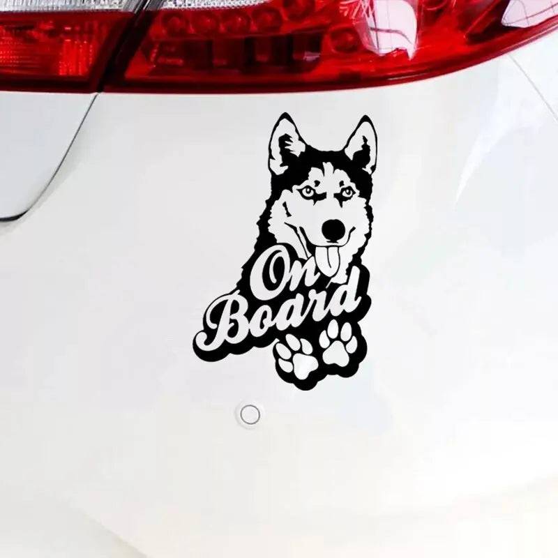 Black Husky on board funny car sticker vinyl decal car auto stickers for bumper rear window - Trendypet's Zone