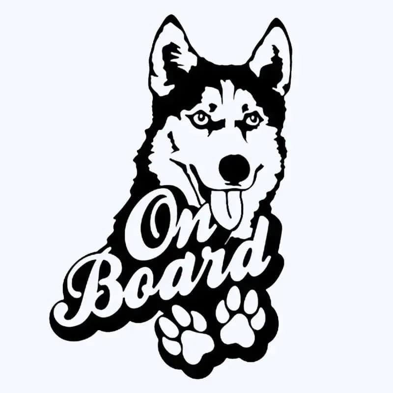 Black Husky on board funny car sticker vinyl decal car auto stickers for bumper rear window - Trendypet's Zone