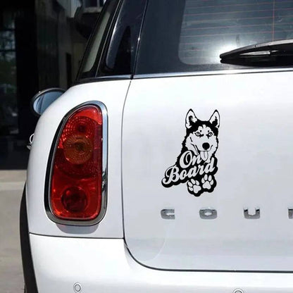 Black Husky on board funny car sticker vinyl decal car auto stickers for bumper rear window - Trendypet's Zone