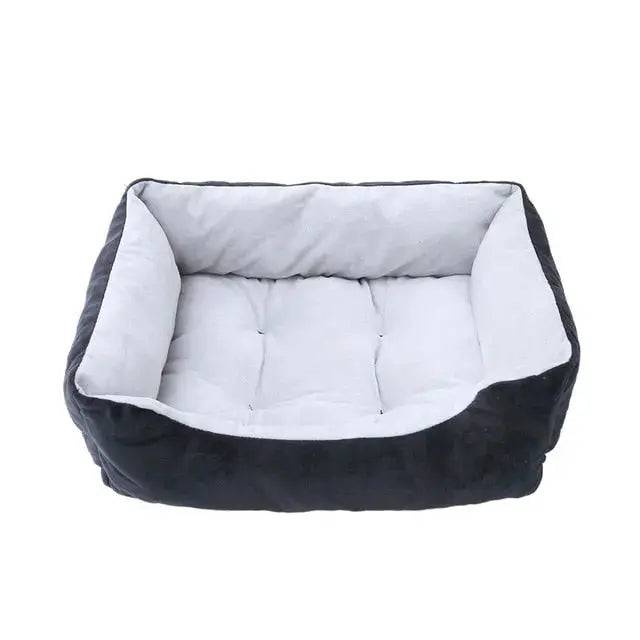 Black Pet Cat Dog Bed Cushion Square Soft Plush Kennel Dog Bed for Small Medium Dogs Cat Puppy Accessories Pet Sleep House Waterproof - Trendypet's Zone