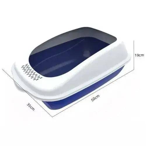 Blue Fully Enclosed - Semi-sealed Pet Cat Litter Box Fully Enclosed Anti-Splash Deodorant Cat Toilet for Cats Two-Way with Shovel High Capacity Cat Litter Tray - Trendypet's Zone