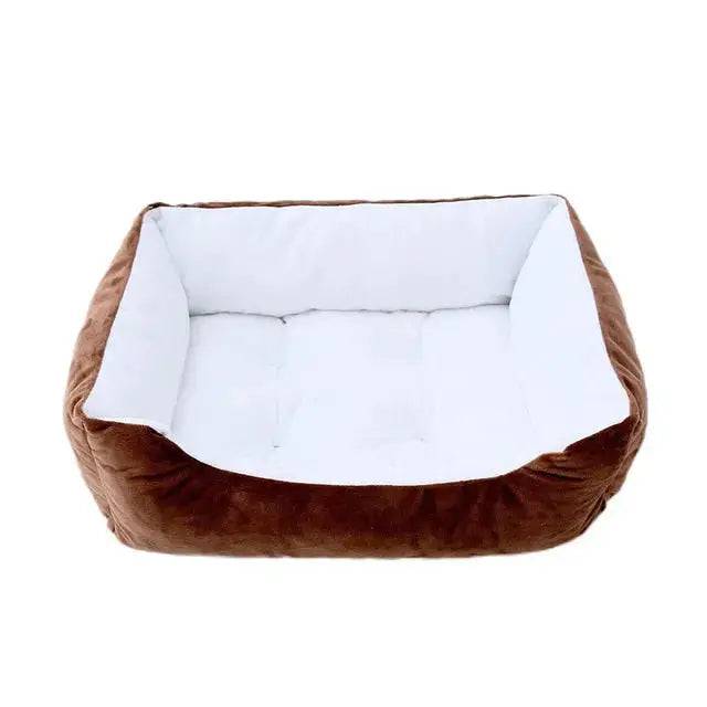 Brown Pet Cat Dog Bed Cushion Square Soft Plush Kennel Dog Bed for Small Medium Dogs Cat Puppy Accessories Pet Sleep House Waterproof TRENDYPET'S ZONE