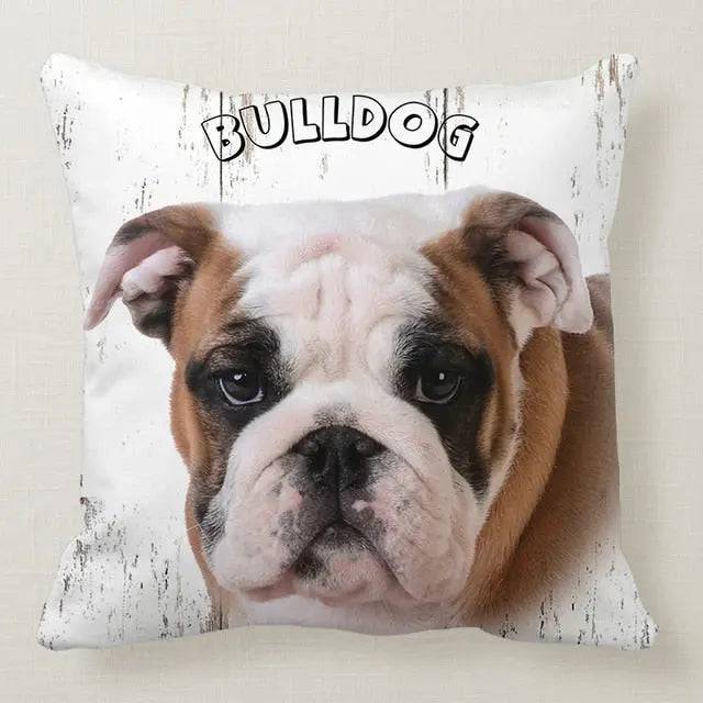 Bulldog Cute Dog Pillowcase Car Bed Sofa Bedroom Decor Cushion Cover TRENDYPET'S ZONE