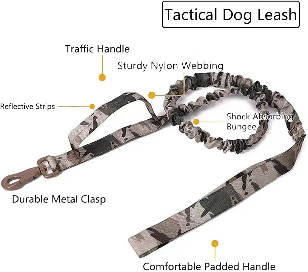 Camouflage Durable Tactical Dog Collar Leash Set Military Pet Collars Heavy Duty For Dogs Training Accessories TRENDYPET'S ZONE