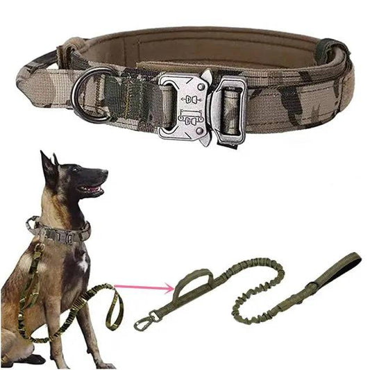 Camouflage Durable Tactical Dog Collar Leash Set Military Pet Collars Heavy Duty For Dogs Training Accessories - Trendypet's Zone