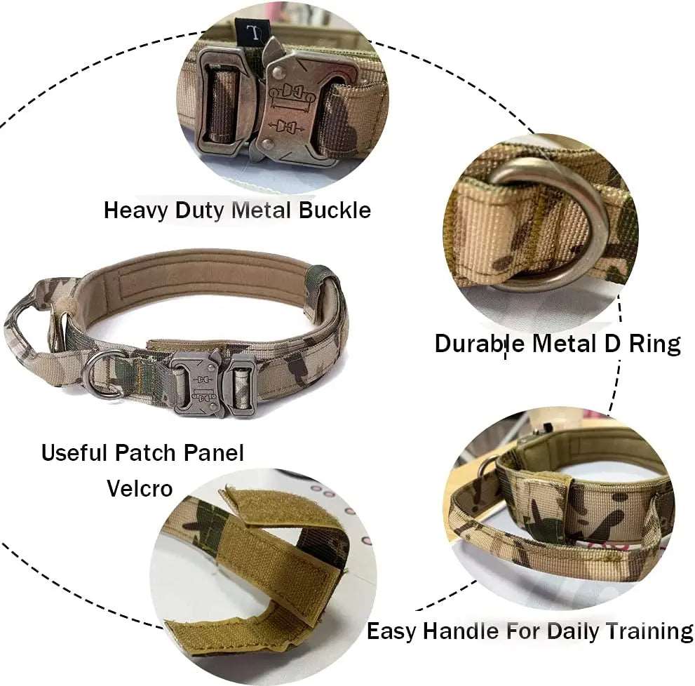 Camouflage Durable Tactical Dog Collar Leash Set Military Pet Collars Heavy Duty For Dogs Training Accessories TRENDYPET'S ZONE