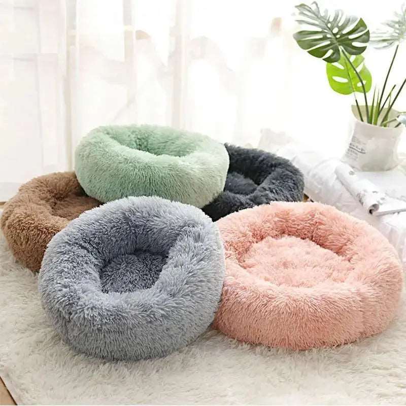 Dark Beige Detachable Dog & Cat Bed With Zipper Round Mat Thicken Plush TRENDYPET'S ZONE