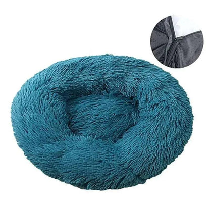 Dark Cyan Detachable Dog & Cat Bed With Zipper Round Mat Thicken Plush TRENDYPET'S ZONE