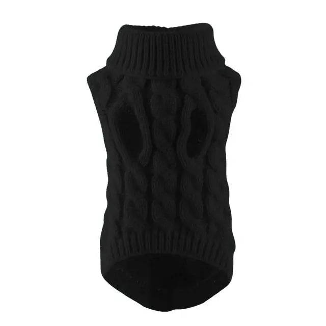 Black Dog Cat Sweaters for Winter Warm Clothes Turtleneck Knitted Vest Coat TRENDYPET'S ZONE