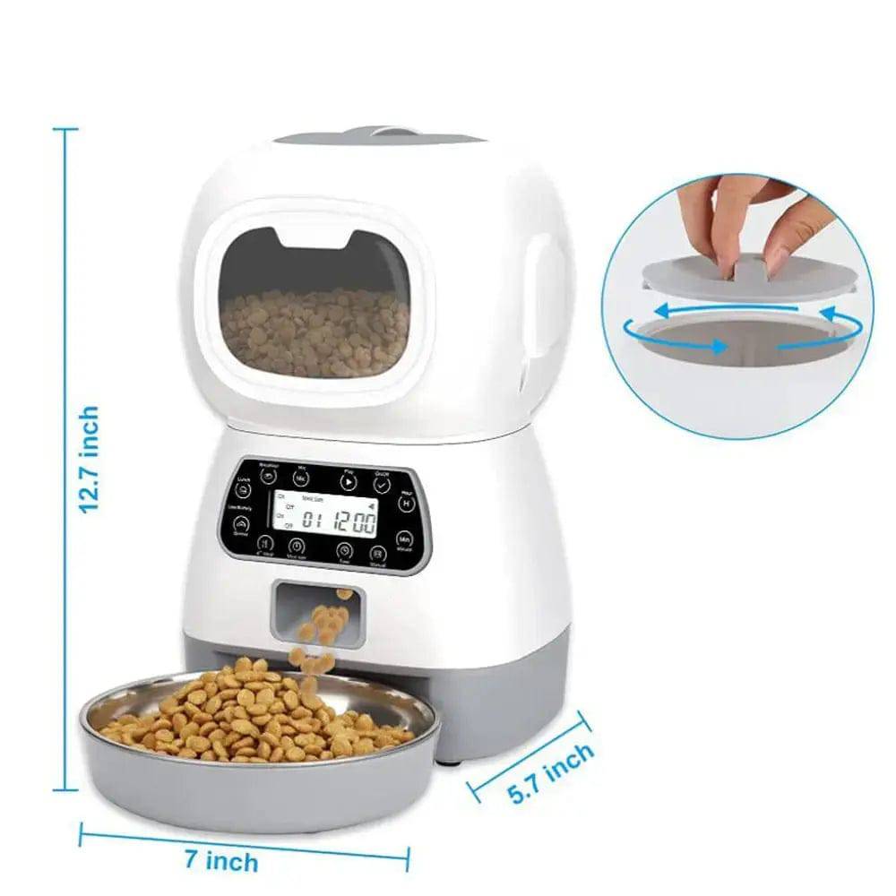 Dual Power Supply 3.5L Robot Smart Automatic Pet Food Dispenser For Dog Cat Bowl Timer Water Dispenser Auto Sensor No Wifi - Trendypet's Zone