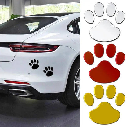 Gold 1pair/set 3D Stickers Paw Animal Dog Cat Cool Design Bear Foot Prints Footprint Decal Car Stickers for Auto Motorcycle TRENDYPET'S ZONE