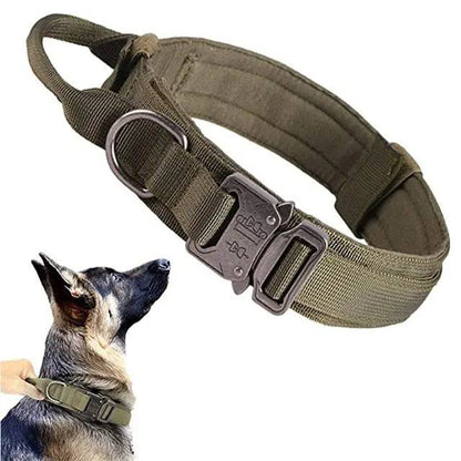 Green Durable Tactical Dog Collar Leash Set Military Pet Collars Heavy Duty For Dogs Training Accessories TRENDYPET'S ZONE