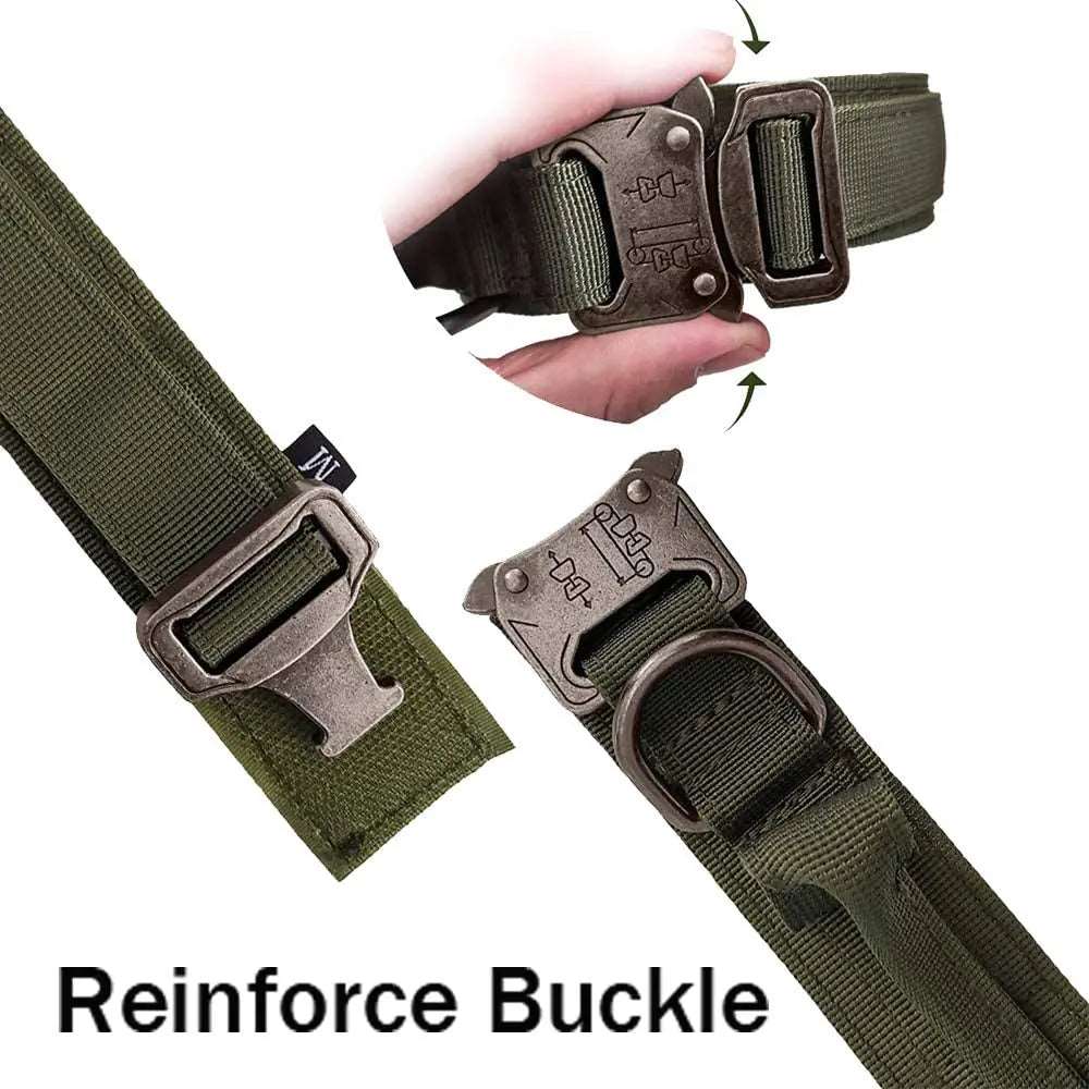 Green Durable Tactical Dog Collar Leash Set Military Pet Collars Heavy Duty For Dogs Training Accessories TRENDYPET'S ZONE