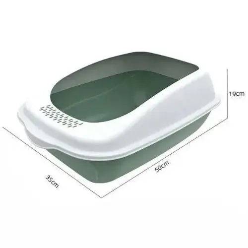 Green Fully Enclosed - Semi-sealed Pet Cat Litter Box Fully Enclosed Anti-Splash Deodorant Cat Toilet for Cats Two-Way with Shovel High Capacity Cat Litter Tray - Trendypet's Zone