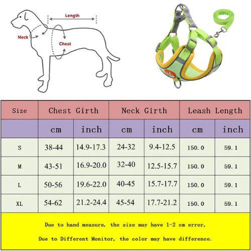 Green Pet Dog Harness and Leash Set Adjustable Puppy Harness Vest Reflective Walking Lead Leash For Small Dogs Chihuahua TRENDYPET'S ZONE