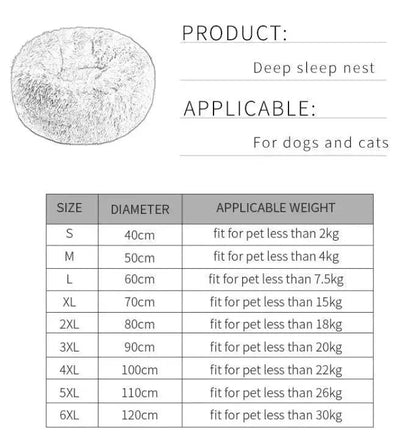 Grey Detachable Dog & Cat Bed With Zipper Round Mat Thicken Plush TRENDYPET'S ZONE