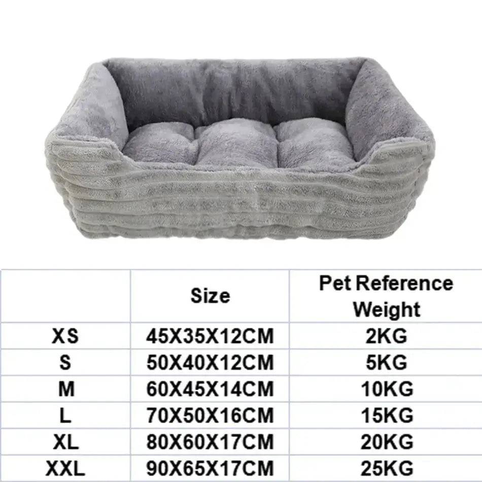 Grey Pet Cat Dog Bed Cushion Square Soft Plush Kennel Dog Bed for Small Medium Dogs Cat Puppy Accessories Pet Sleep House Waterproof TRENDYPET'S ZONE