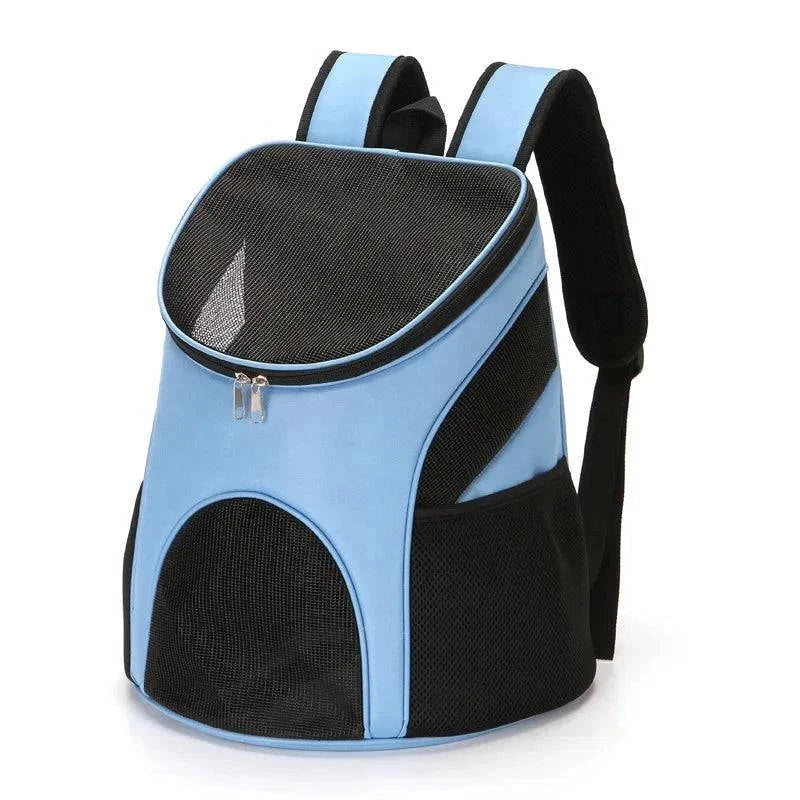 Blue Portable Foldable Mesh Pet Carrier Dog Backpack Breathable Bag Cat Large Capacity Outdoor Travel Carrier Double Shoulder Bag - Trendypet's Zone