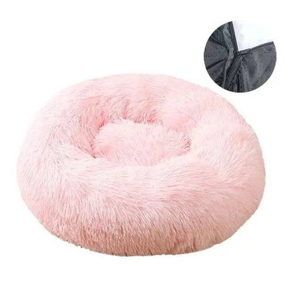 Light Pink Detachable Dog & Cat Bed With Zipper Round Mat Thicken Plush TRENDYPET'S ZONE