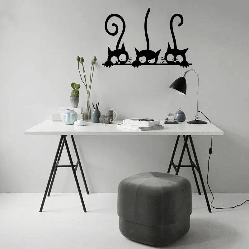 Lovely Three Black Cat DIY Wall Stickers Animal Room Decoration personality Vinyl Wall Decals - Trendypet's Zone