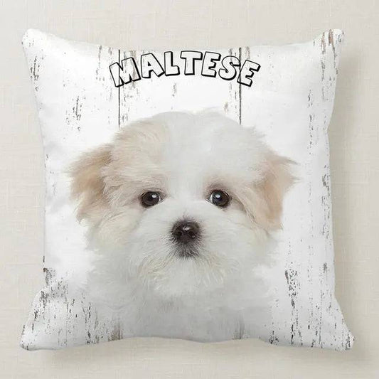 Maltese Cute Dog Pillowcase Car Bed Sofa Bedroom Decor Cushion Cover TRENDYPET'S ZONE