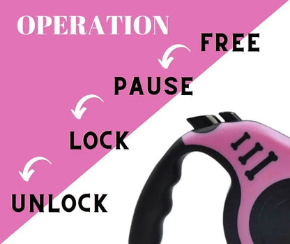 Pink Dog Leash 3m 5m Durable Leash Automatic Retractable Nylon Cat Lead Extension Puppy Walking Running Lead Roulette For Dog TRENDYPET'S ZONE